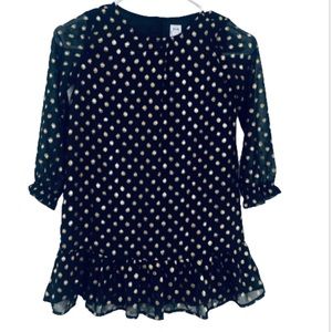 zara kids blouse tunic size s black golden